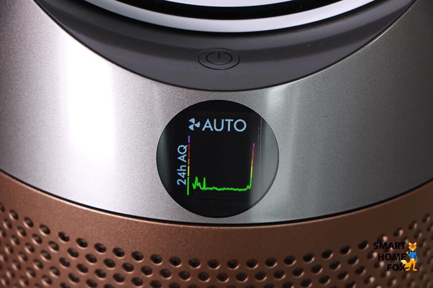 Качество воздуха отображается на дисплее Dyson Purifier Cool Formaldehyde TP09 в виде линии.